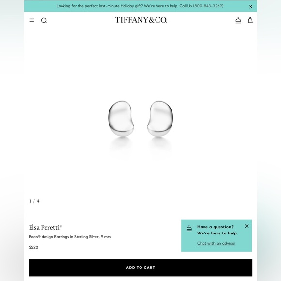 Tiffany & Co. Elsa Peretti®
Bean® Earrings in Sterling Silver - Picture 5 of 5